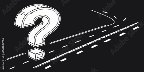 3D Question mark sign isolated on black background vector illustration