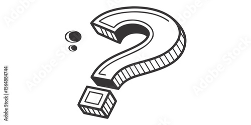 3D Question mark sign isolated on white background vector illustration