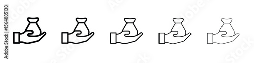 Inheritance law icon web Vector collection in black strokes