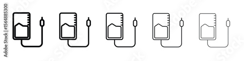 Intravenous icon web Vector collection in black strokes