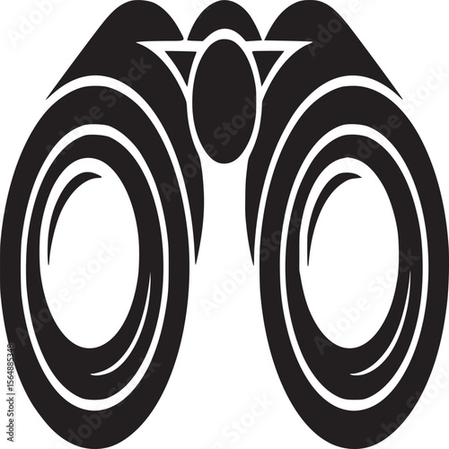 Binoculars vector icon illustration symbol design for search explore travel look find view zoom focus 100mm lens on transparent background