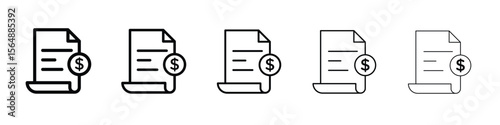 Invoice icon web Vector collection in black strokes