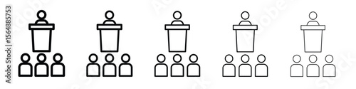 Lecture icon web Vector collection in black strokes