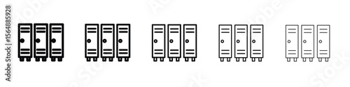 Locker icon web Vector collection in black strokes