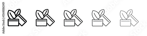Mint gum icon web Vector collection in black strokes