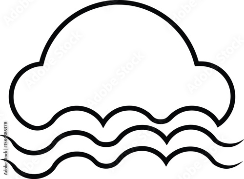 Cloud and Sea Landscape Icon