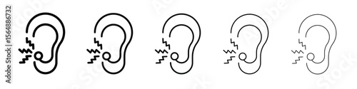 Otitis icon web Vector collection in black strokes