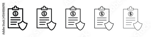 Penalty icon web Vector collection in black strokes