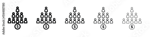 Ponzi scheme icon web Vector collection in black strokes