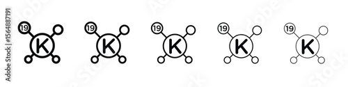 Potassium icon web Vector collection in black strokes