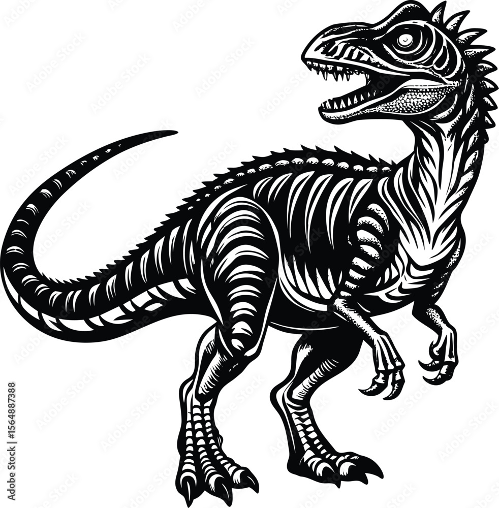 Fototapeta premium Powerful Pachycephalosaur Dinosaur Illustration Vector Art