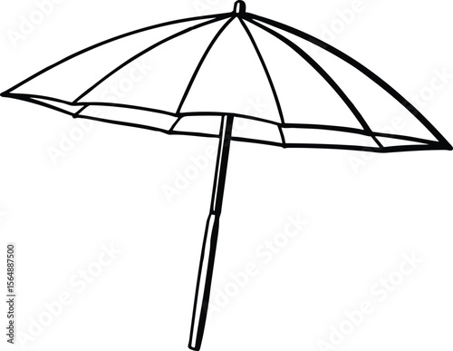 Open Umbrella Line Art Drawing