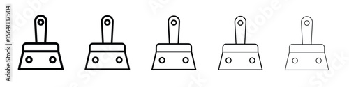 Putty knife icon web Vector collection in black strokes