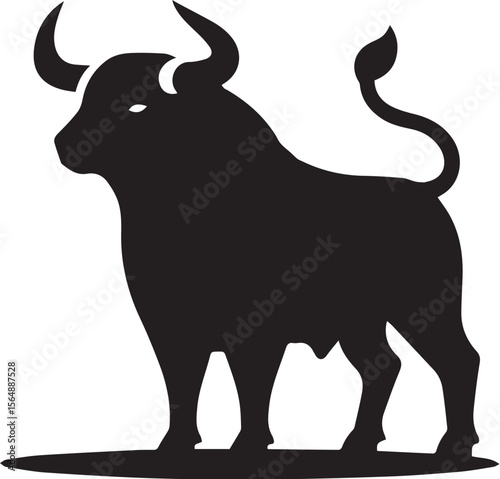 bull silhouette logo vector