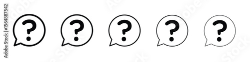 Question icon web Vector collection in black strokes