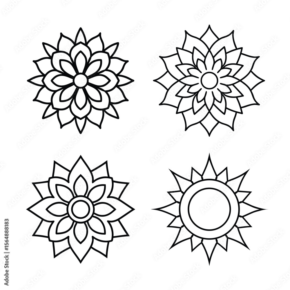 Obraz premium line art mandala bundle design