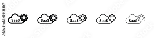 SaaS icon web Vector collection in black strokes