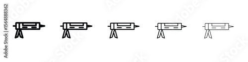 Sealants gun icon web Vector collection in black strokes