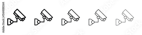 Security camera icon web Vector collection in black strokes