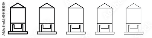 Silo icon web Vector collection in black strokes