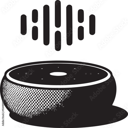 Amazon echo dot smart speaker voice assistant device home automation technology iot gadget connectivity audio on transparent background