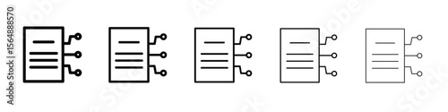 Smart contract icon web Vector collection in black strokes