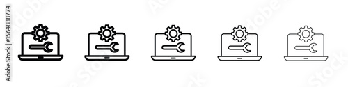 Software Engineering icon web Vector collection in black strokes