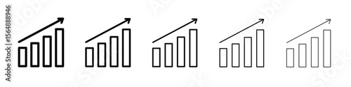 Stagflation icon web Vector collection in black strokes