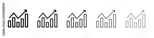 Stagflation icon web Vector collection in black strokes