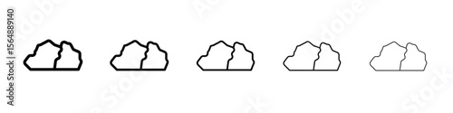 Stone icon web Vector collection in black strokes