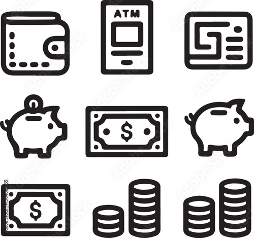 Financial Services Line Icons Pack

