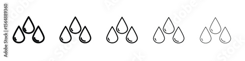Tear drop icon web Vector collection in black strokes