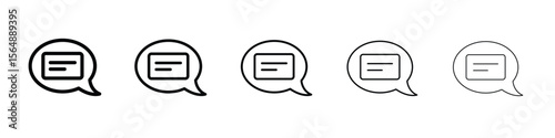 Text chat icon web Vector collection in black strokes