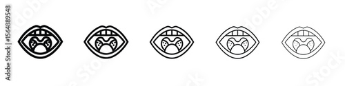 Tonsillitis icon web Vector collection in black strokes