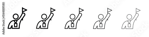 Tourist Guide icon web Vector collection in black strokes