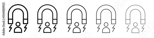 User engagement icon web Vector collection in black strokes