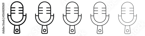 Voice recording icon web Vector collection in black strokes
