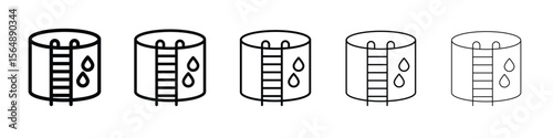 Water tank icon web Vector collection in black strokes