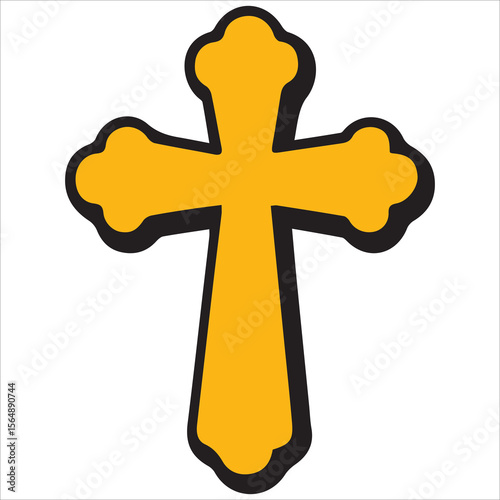 Small tilted yellow cross vector