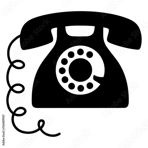 retro telephone on white background