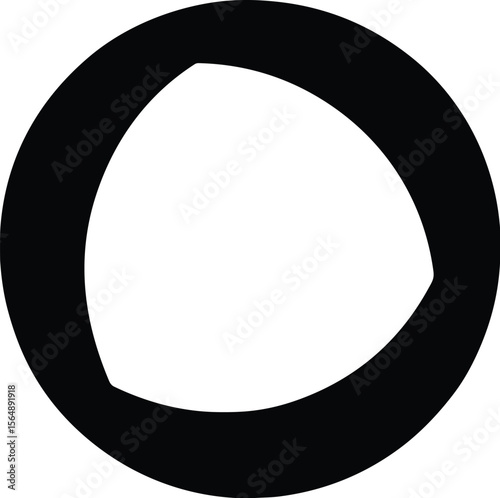 Circular abstract vector black silhouette print design