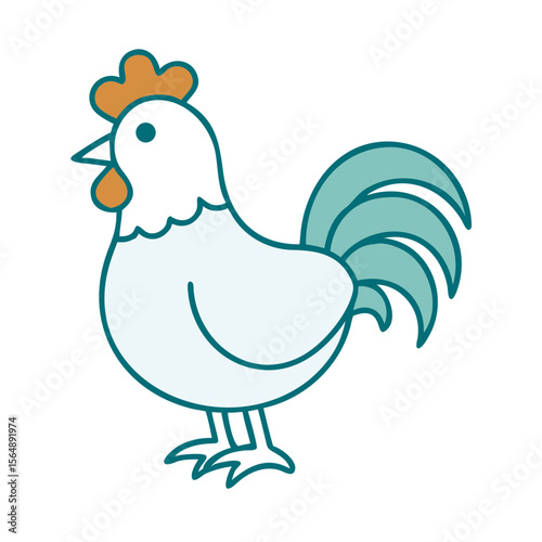 Vibrant Rooster Vector Art - Bold & Colorful Design