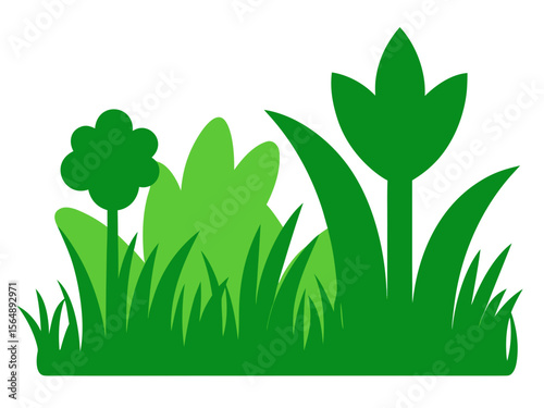 Green grass silhouette illustration