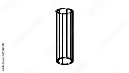 Tubular Bandage Applicator, Black Isolated Silhouette