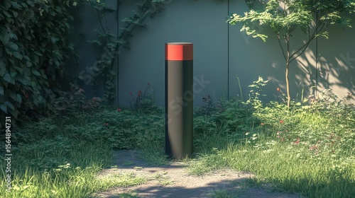 Wallpaper Mural Modern Red Top Bollard in Garden Torontodigital.ca