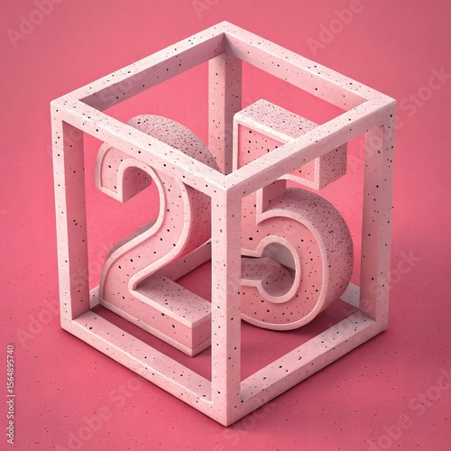 2.5D Square Shape 3D Illustration – Minimal Geometric Abstract Background