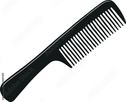 Illustration of a Black Plastic Comb