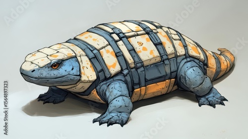 Armored Reptile Creature Design