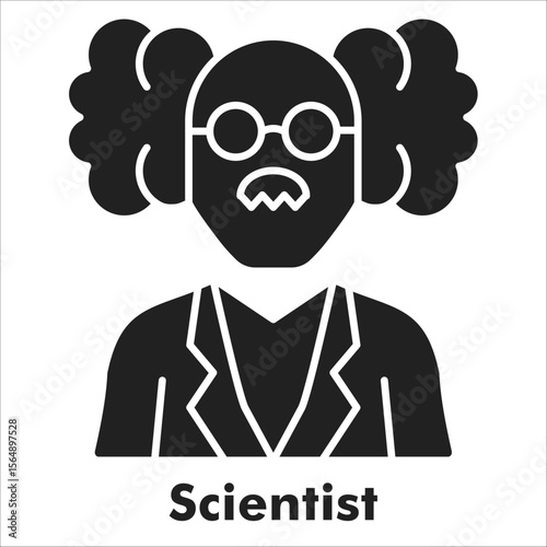 Scientist Icon - Glyph Style