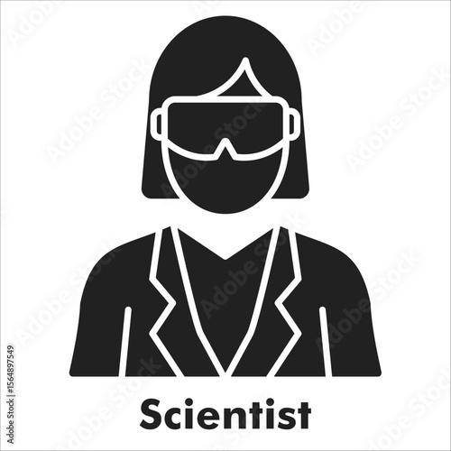 Scientist Icon - Glyph Style